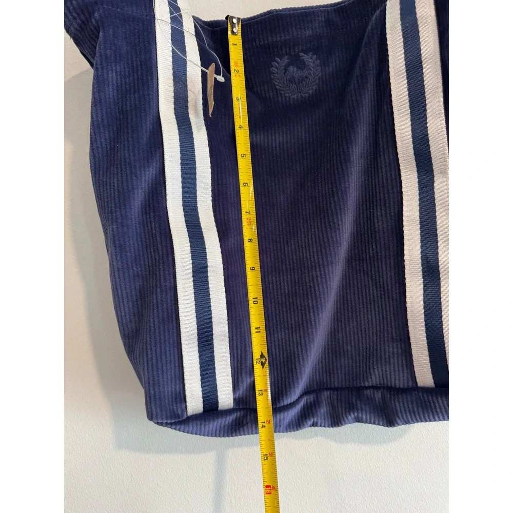 y2k Victoria's Secret‎ PINK Velour Shoulder Bag Womens Navy Striped Straps